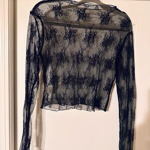 Elegant Black Lace Sheer Top